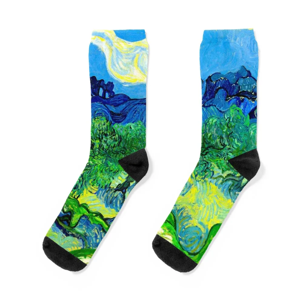 The Olive Trees by Vincent van Gogh Socks christmass gift winter winter thermal Men Socks Luxury Brand Women's