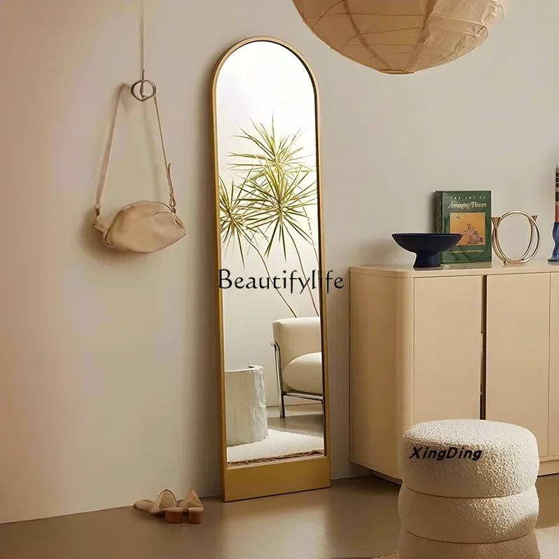 

LJYInternet Celebrity INS Style Full-Length Floor Mirror Home Use Arched High-End French Dressing Mirror