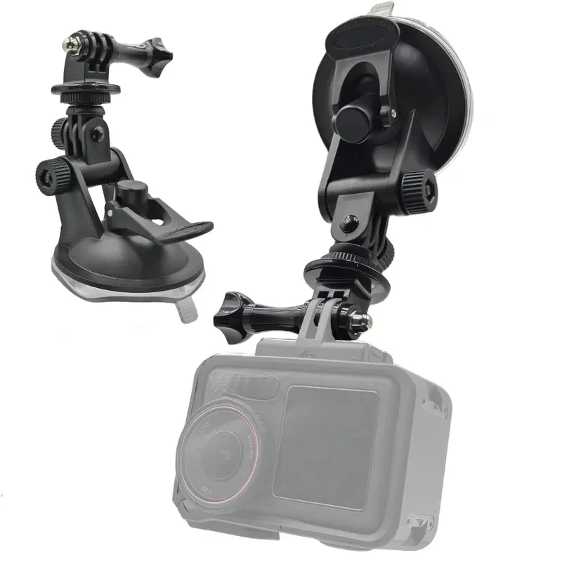 Suction Cup Car Windshield Camera Mount 68mm Base 75mm Height, Vehicle Holder with Tripod Adapter for GoPro Action Cameras