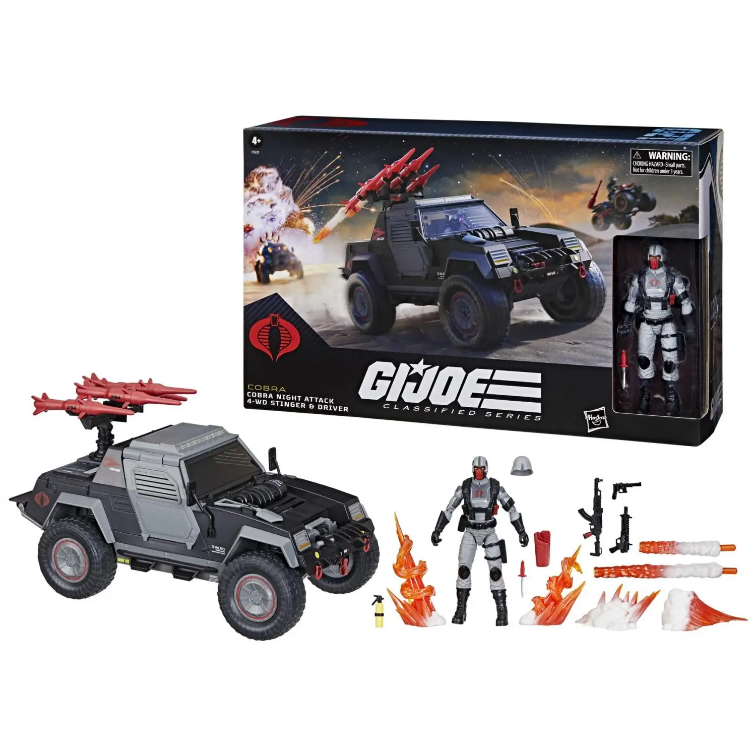 G.i. Joe Classified Series #120, Cobra Night Attack 4-Wd Stinger & Driver Collectible 6 Inch Action Figure & Vehicle