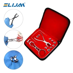 1 Set Dentistry Dam Hole Puncher Set With Leather Bag Pliers For Dentist Perforator Rubber Orthodontic Dental Tools Dam Clip