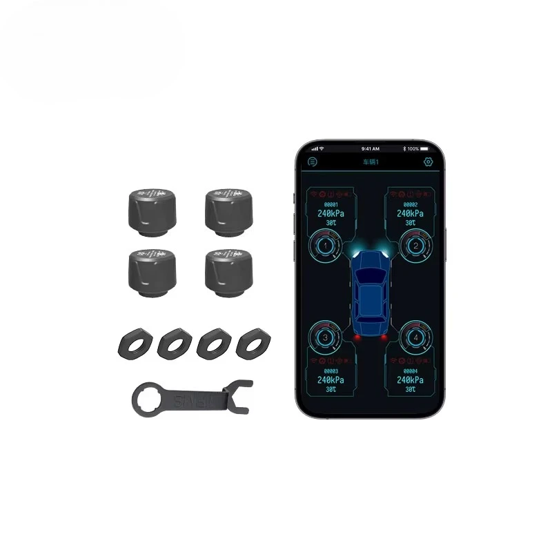 13 Month Warranty Sensor Ble 5.0 Car Tire Pressure Monitor System Universal Bluetooth-kompatible IOS and Android Systems Tpms