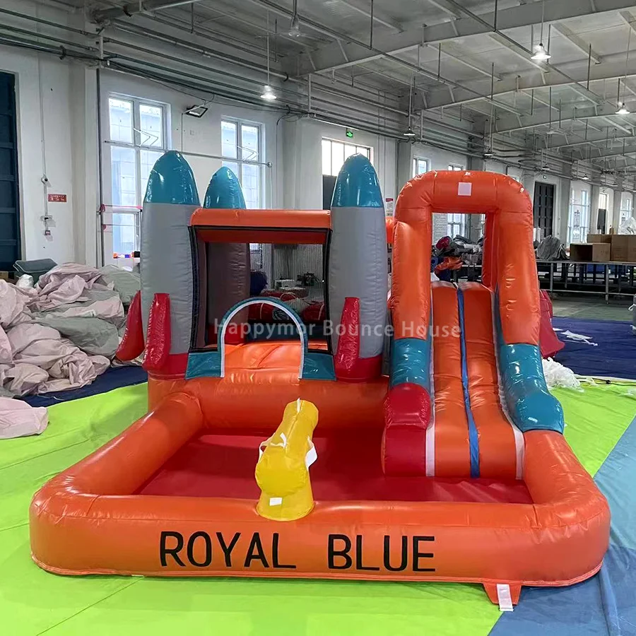 

Commercial Rocket Bounce House Garden Games Inflatable Water Bouncer Slide With Pool Kids Combo Jumping Castle Outdoor