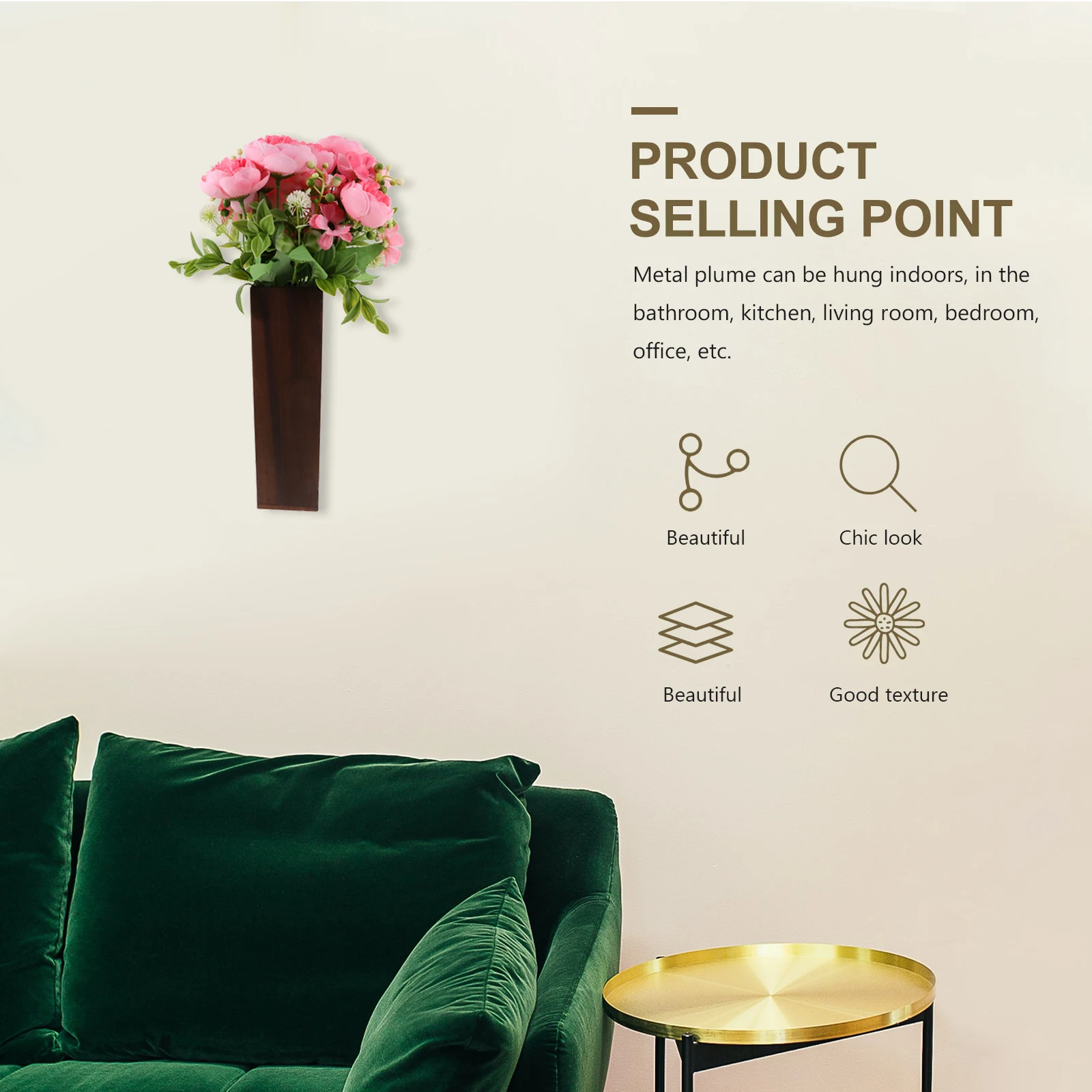 

Wall Decorative Vase Modern Flower Small Stems Artificial Outdoor Hanging Planter Wood Wall Bud Vase Farmhouse Wooden