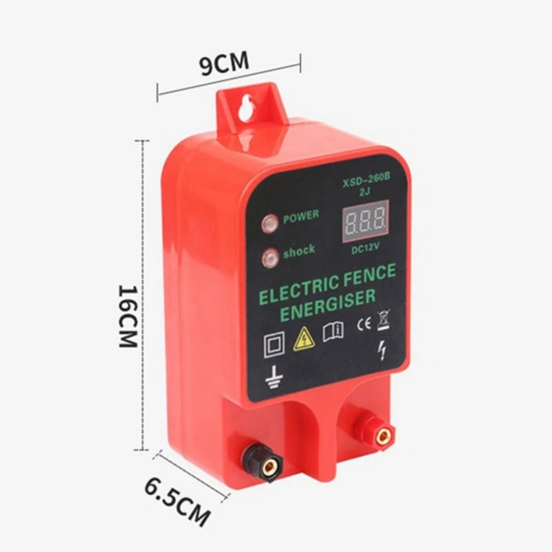 Controlador de pulso de alto voltaje para valla eléctrica, 10KM, pantalla LCD resistente al agua, aisladores de valla eléctrica, fácil de usar, enchufe europeo