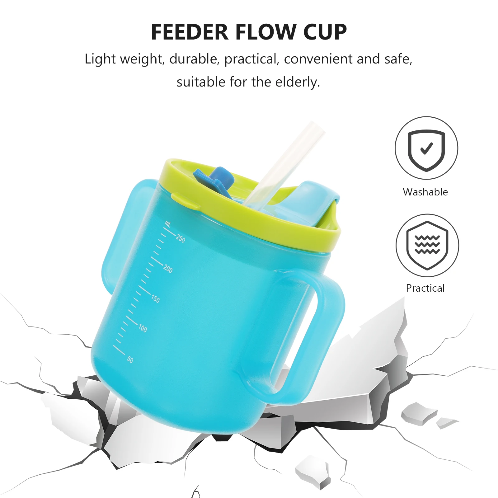 

Learning Cup Baby Kids Drinking Cups Straw Design Leak Proof Safe Durable PP Material Non Spill Cold Cups Lid Elderly Use