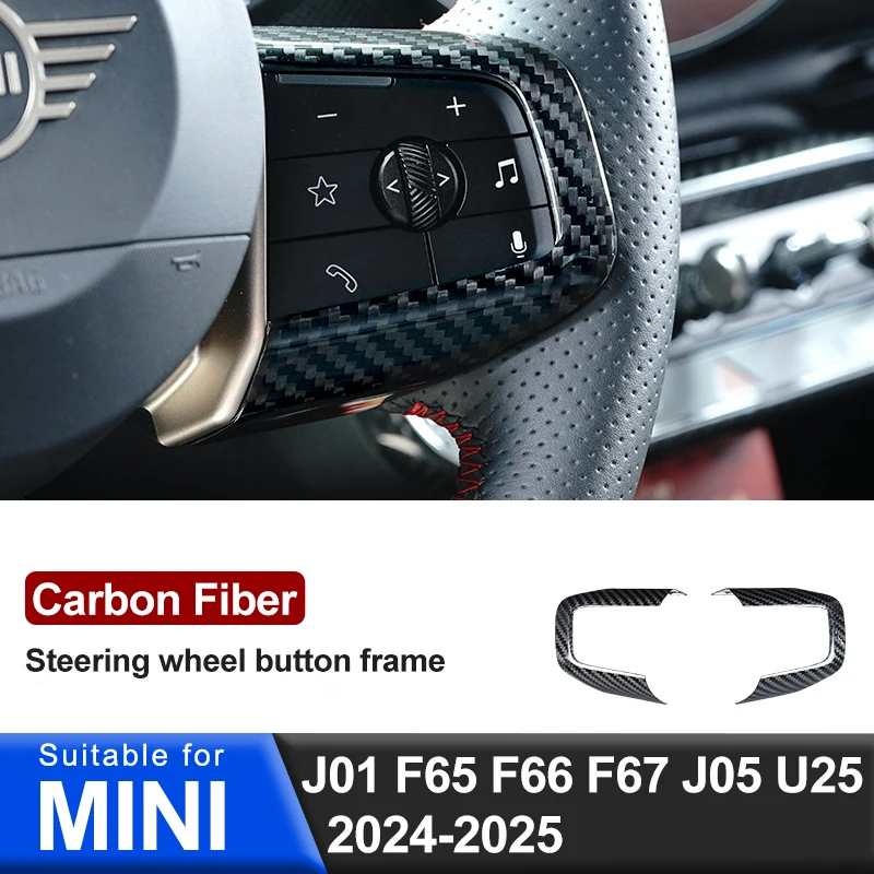 

Для MINI Cooper S E SE JO1 EVF65 F66 F67 J05 U25 2024 2025 декоративный защитный чехол на руль из углеродного волокна, аксессуары