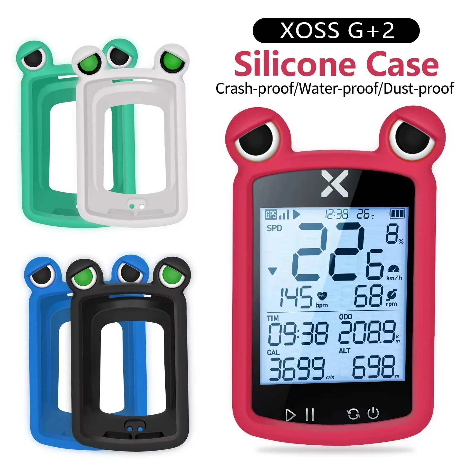 

XOSS G2 G2+ Plus Bike Computer Silicone Cover GPS Speedometer Frog's Eye Protective Sleeve Stopwatch Silicone Case