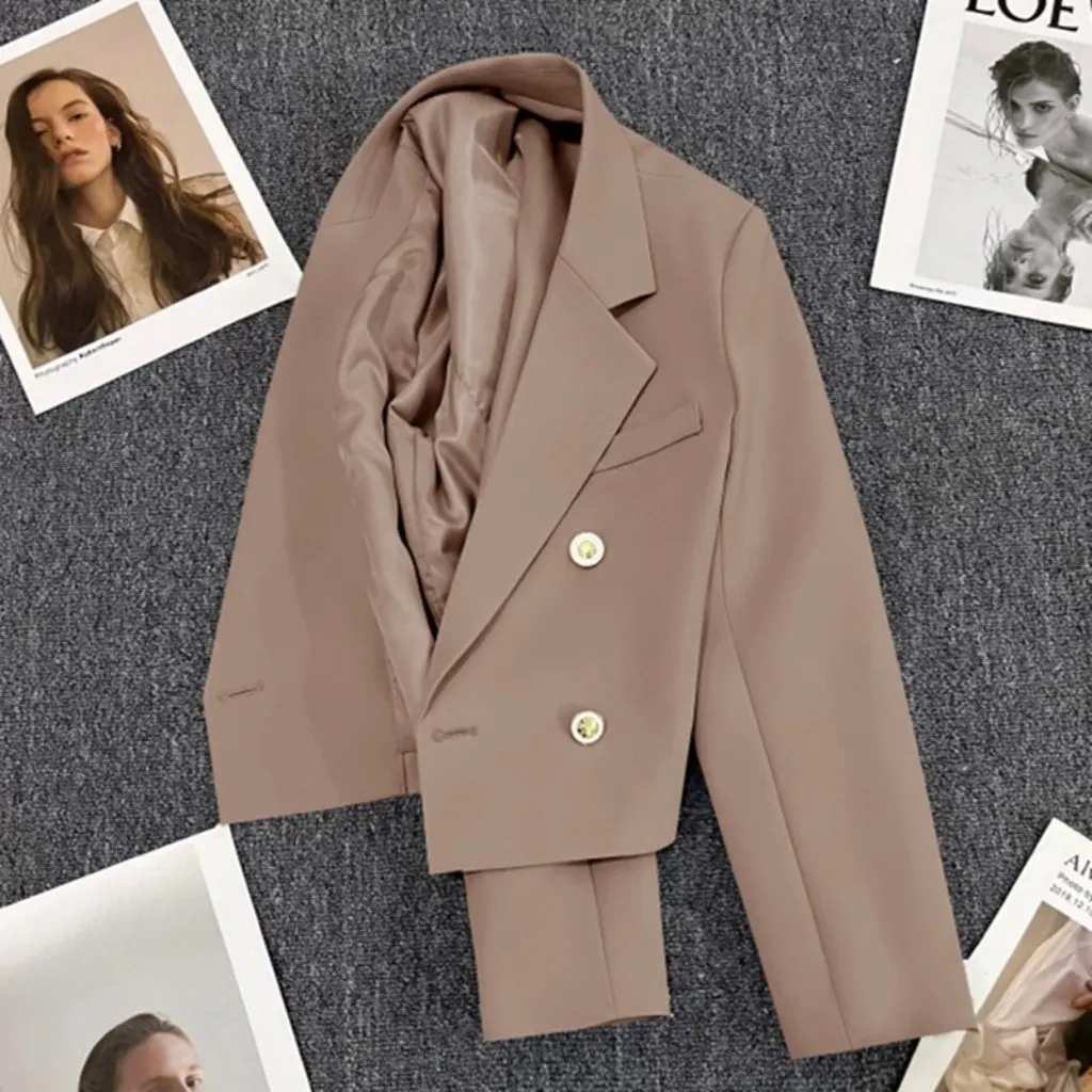 

Women's Short Emerald Green Suit Jacket Elegant Casual Versatile Style for Autumn New Collection