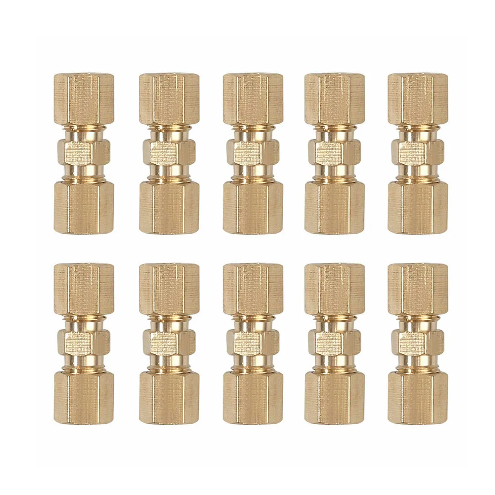 10Pcs Brake Lines Pipe Brass Connectors For Brake Line Without Flare   3/16