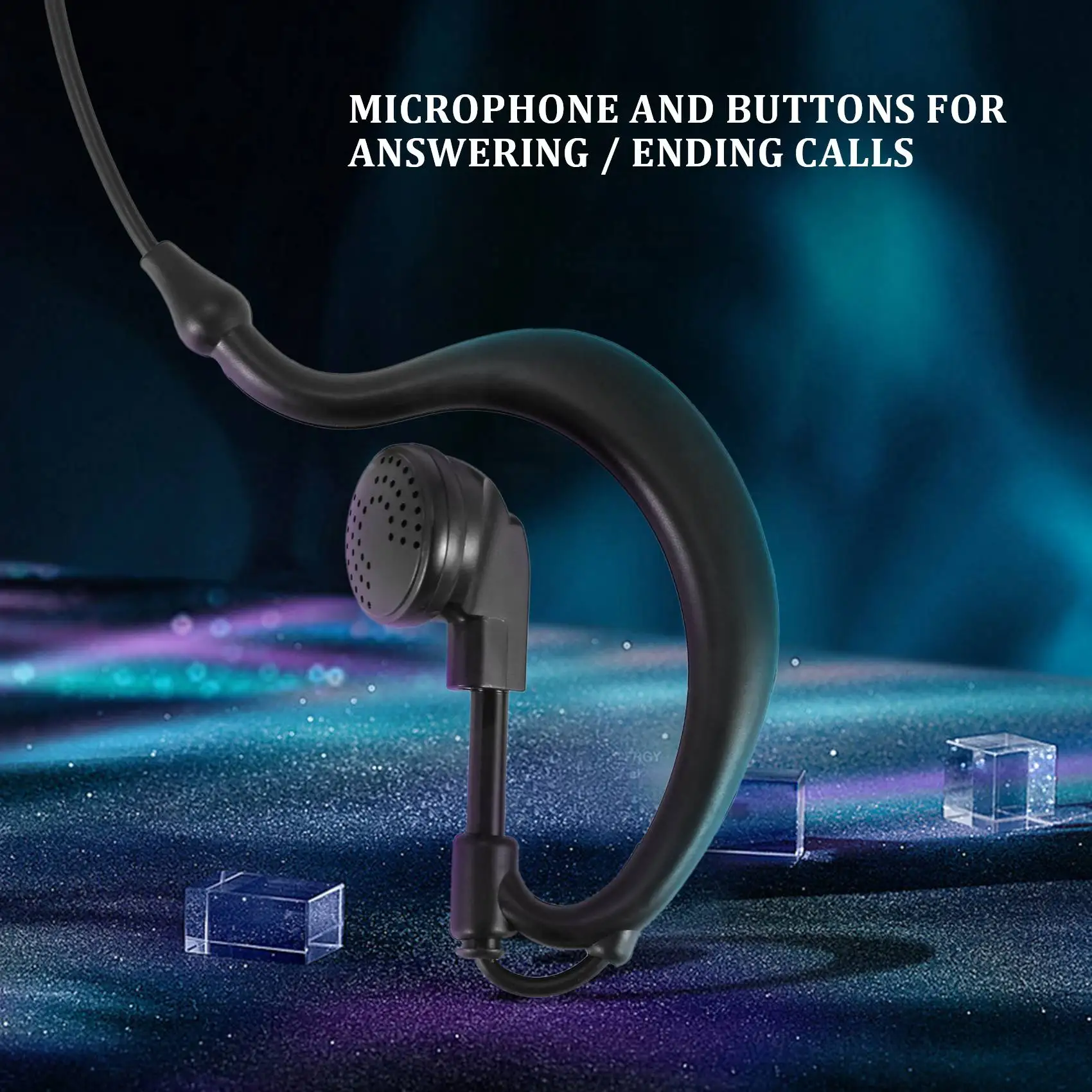 Headphone earbud Earphone Mono saja In-Ear tunggal 3.5mm dengan mikrofon untuk ponsel untuk Samsung Z