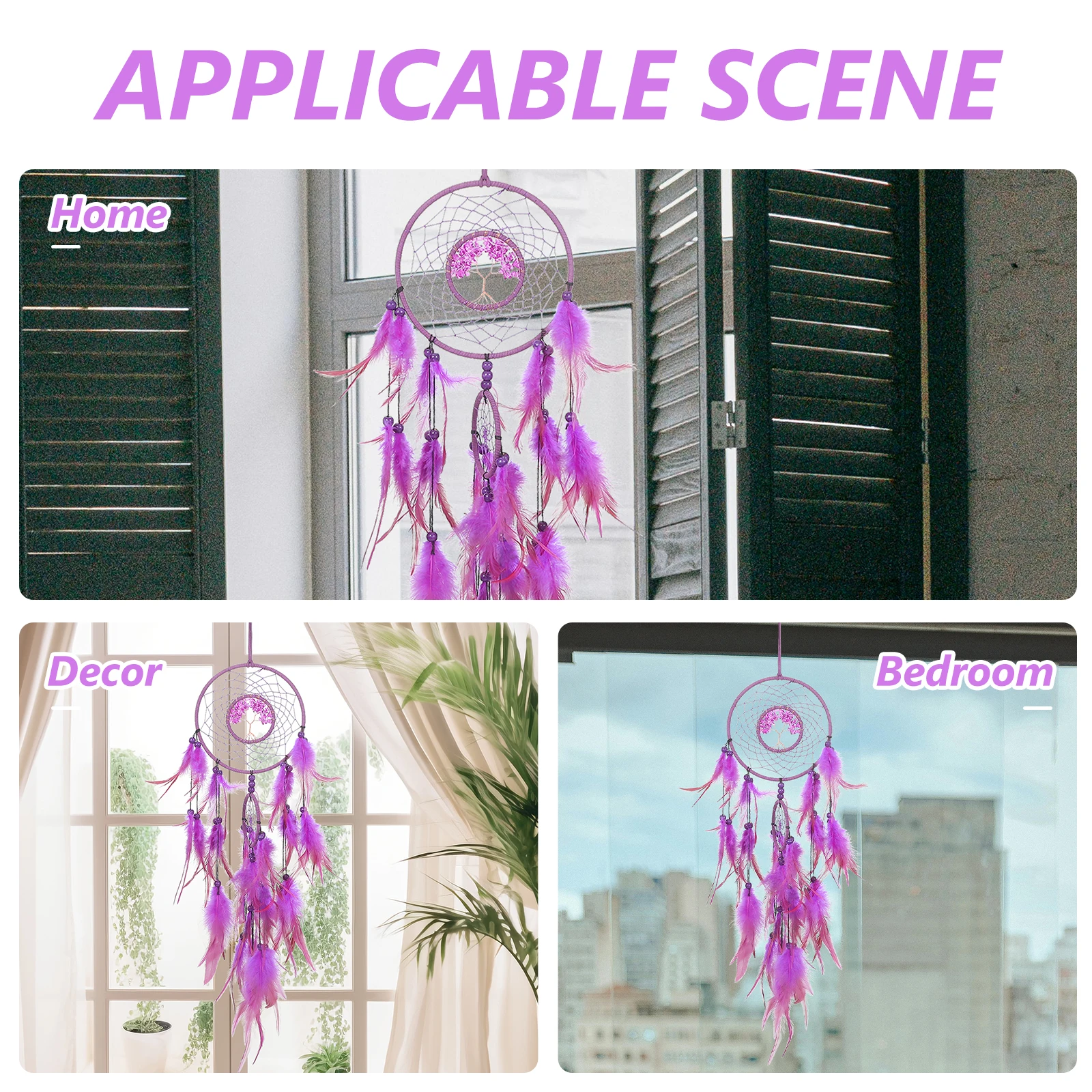 

Dream Catcher Wall Hanging Decor Bohemian Indoor Hanging Pendant For Bedroom Living Room Nursery Dorm Balcony Wedding