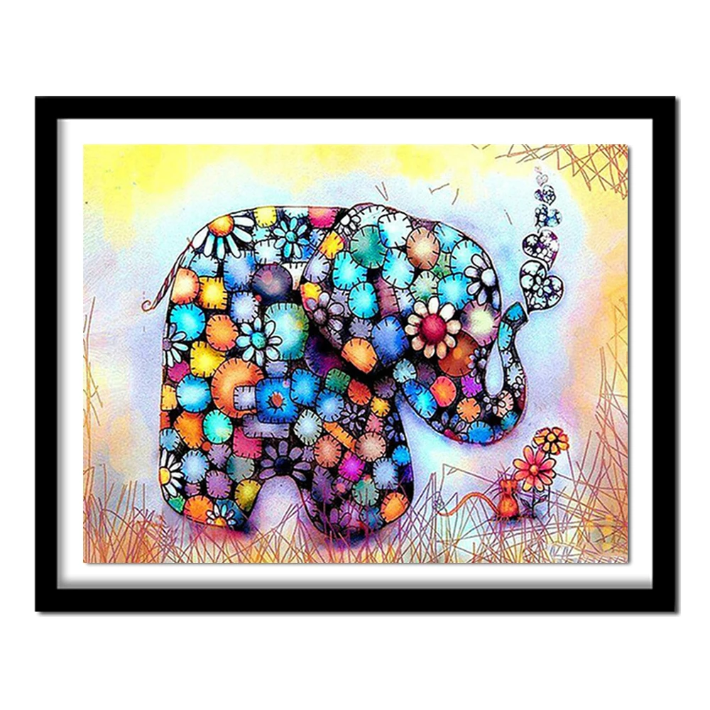 Diamond  Square Drill Resin Cartoon Elephant Picture Diamond Embroidery Full Kits Children Gift Handiwork Hobby