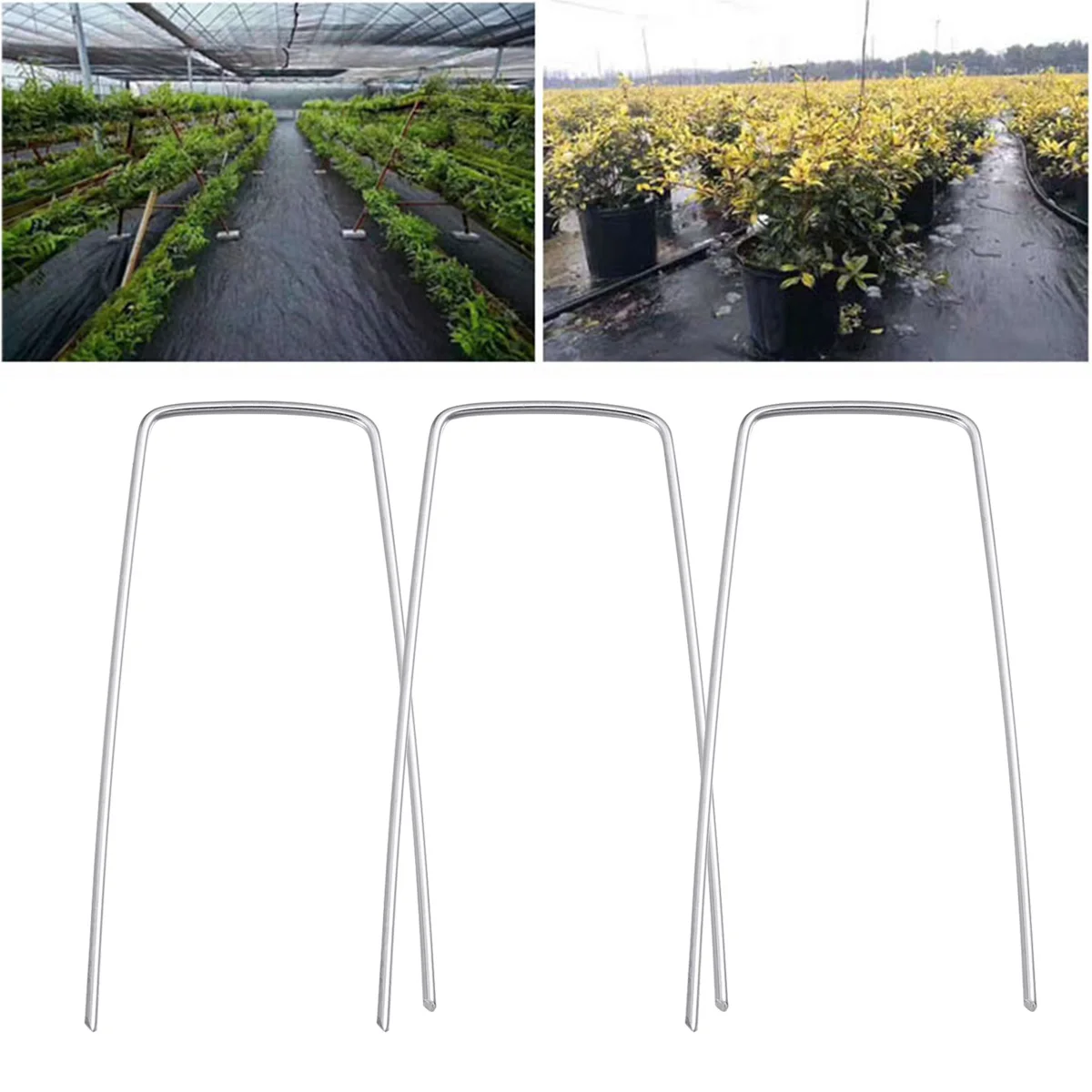 

50pcs Galvanized Ground Pegs Metal Garden Stakes Tent Anchors U-Shaped Fixing Nails For Outdoor Camping Landscaping Plants