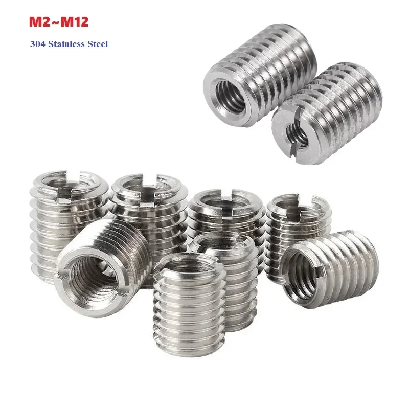 M2 M2.5 M3 M4 M5 M6 M8 M10 M12 Slotted Inside Outside Self Tapping Thread Insert Nuts Sleeve Converter Adapter Nuts