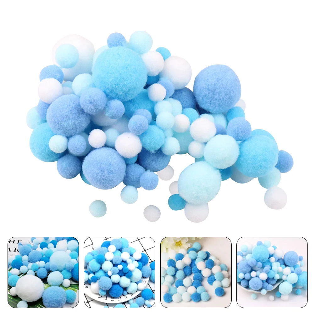 2 Bags White Pom Poms for Crafts Costumes Decorative Pompom Balls Decorate Artificial Fluffy Large