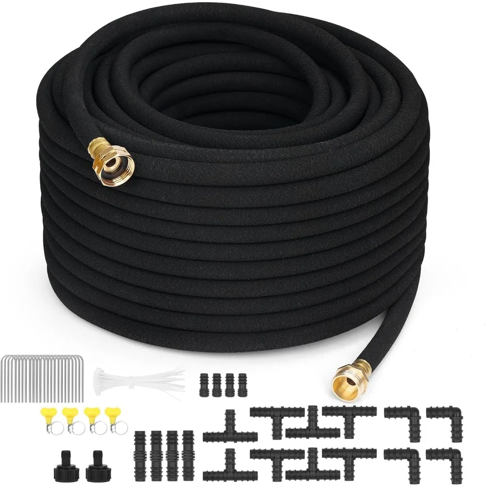 

Soaker Hose for Garden BedsSolid Brass Connectors Rubber Longer Lasting Drip Irrigation Save of Water Various Accessories Great