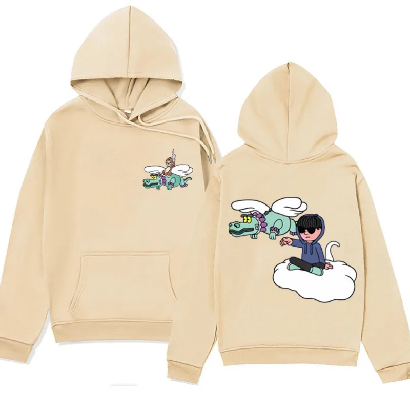 Singer Junior H Sad Boyz Printed Hoodie Men Women Clothing Fashion Oversized Vintage Hip Hop Sweatshirts Black Fleece Pullover