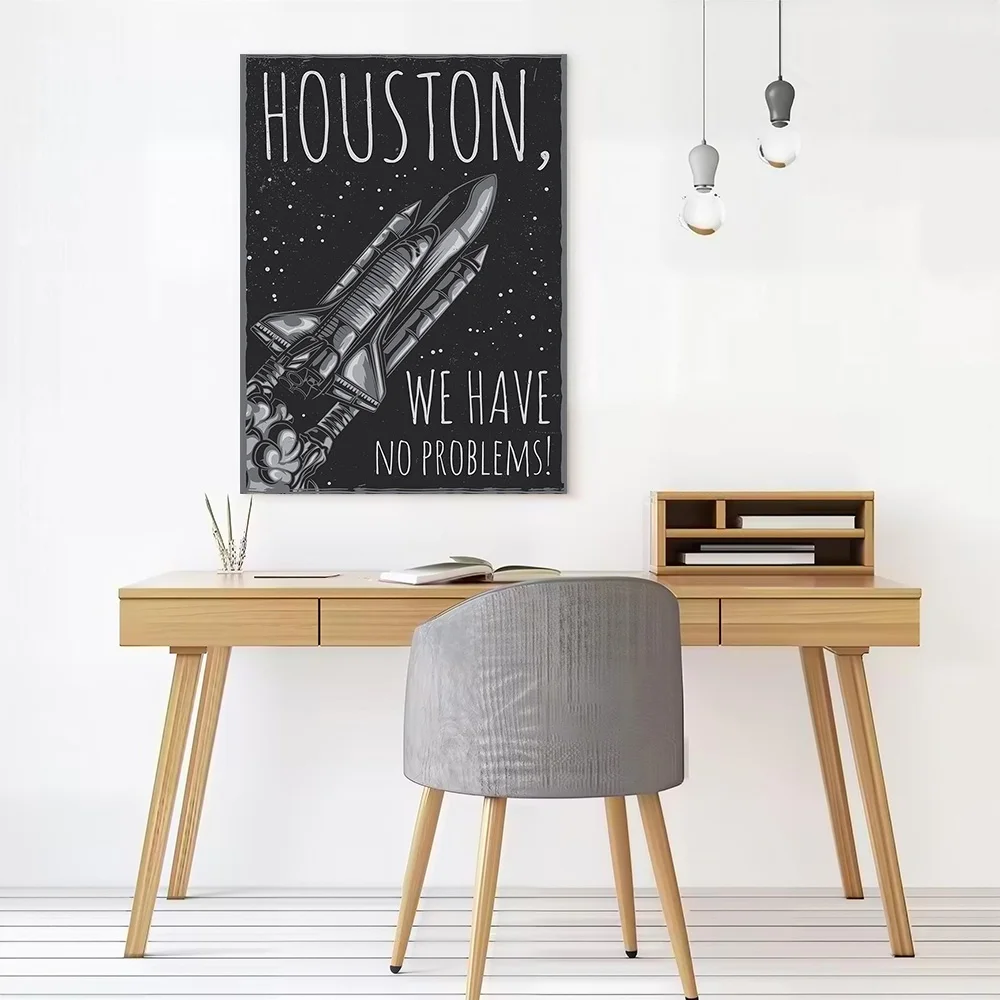 Houston Space Shuttle Canvas Print Perfect Gift for Fans Lovers Personalized Wall Art Poster for Living Room Interior Decoration