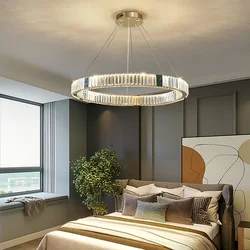 Modern Round Ceiling Chandelier For Kitchen Dining Room Duplex Building Villa K9 Crystal Pendant Lamp LED Lighting Fixtures