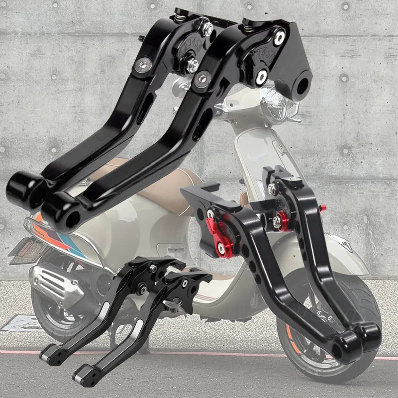Image of Für VESPA GTS 300 250 GTV S150 LX150 PRIMAVERA 150 SPRINT 150 Motorrad Zubehör CNC Einstellbare Bremsgriff Kupplungshebel