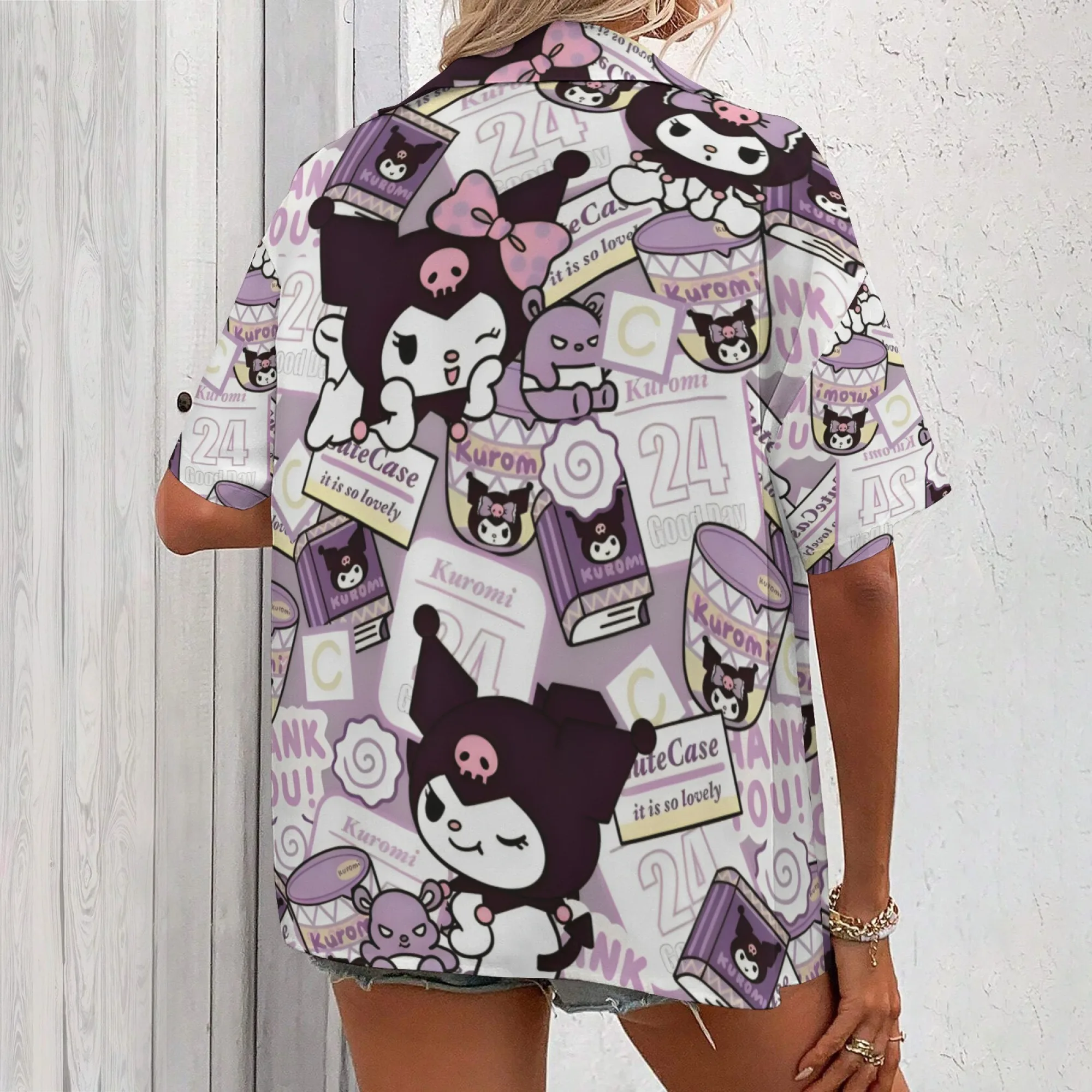 Kemeja dan Rok Kuromi Ulasan Korea Banyak Pakaian Anak Perempuan Kemeja Kuromi Yang Memiliki Pakaian Wanita K Kaos Wanita Atasan Y2k Wanita