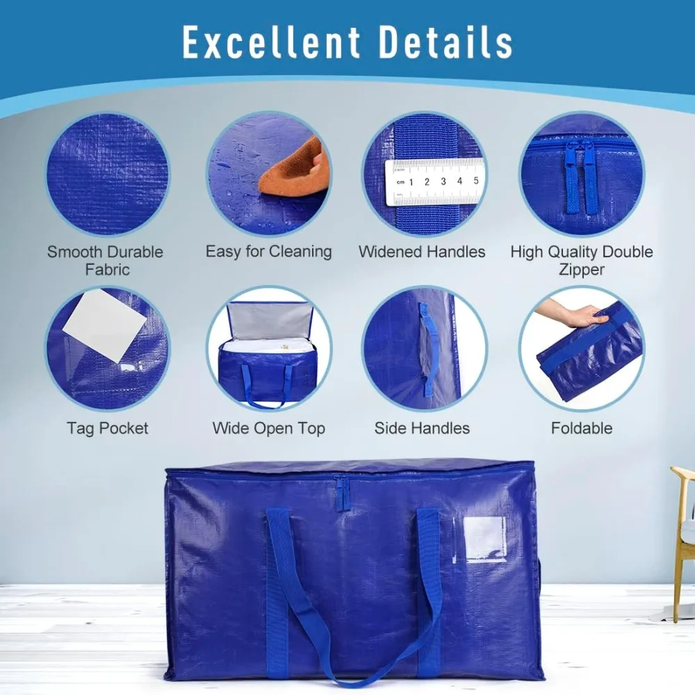 أكياس تخزين متينة ذات سعة كبيرة للمساحة المدمجة، منظم مثالي للسفر مع إغلاق بسحاب ومقابض متينة