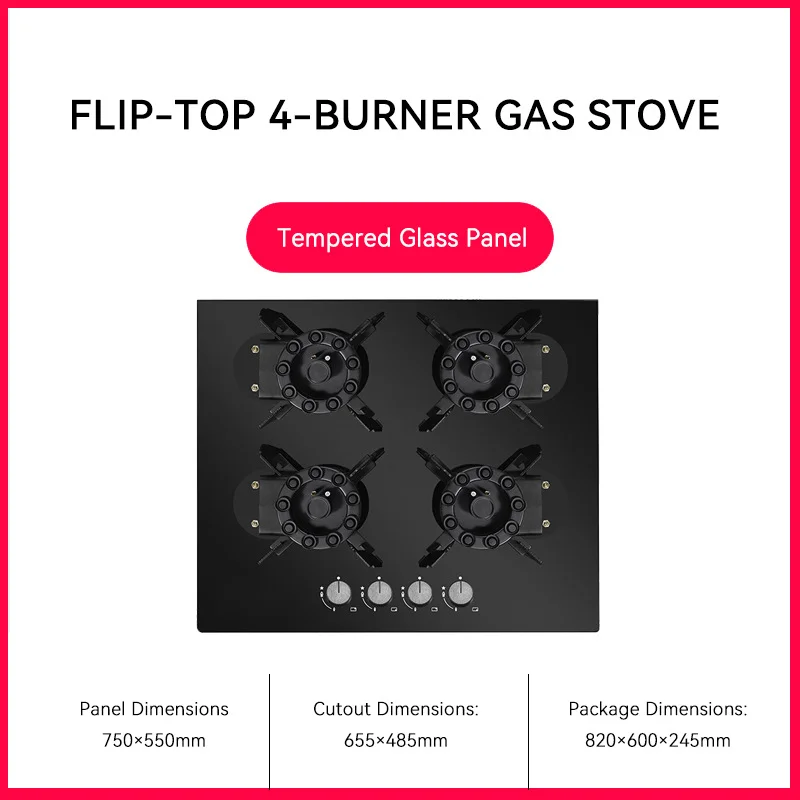 Built in Smart Portable 4 Burner Table Top Gas Stove for Kitchen House-hold Restaurant
