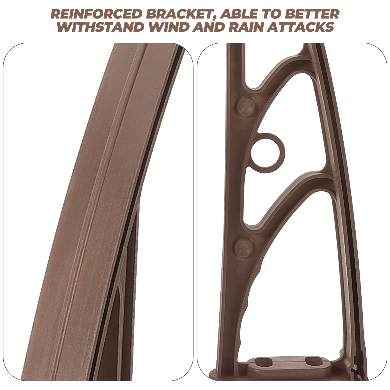 

Plastic Steel Bracket 600mm Base Height 110mm Coffee Color Window Awning Canopy Mounting Hardware Outdoor Reinforced Awnings