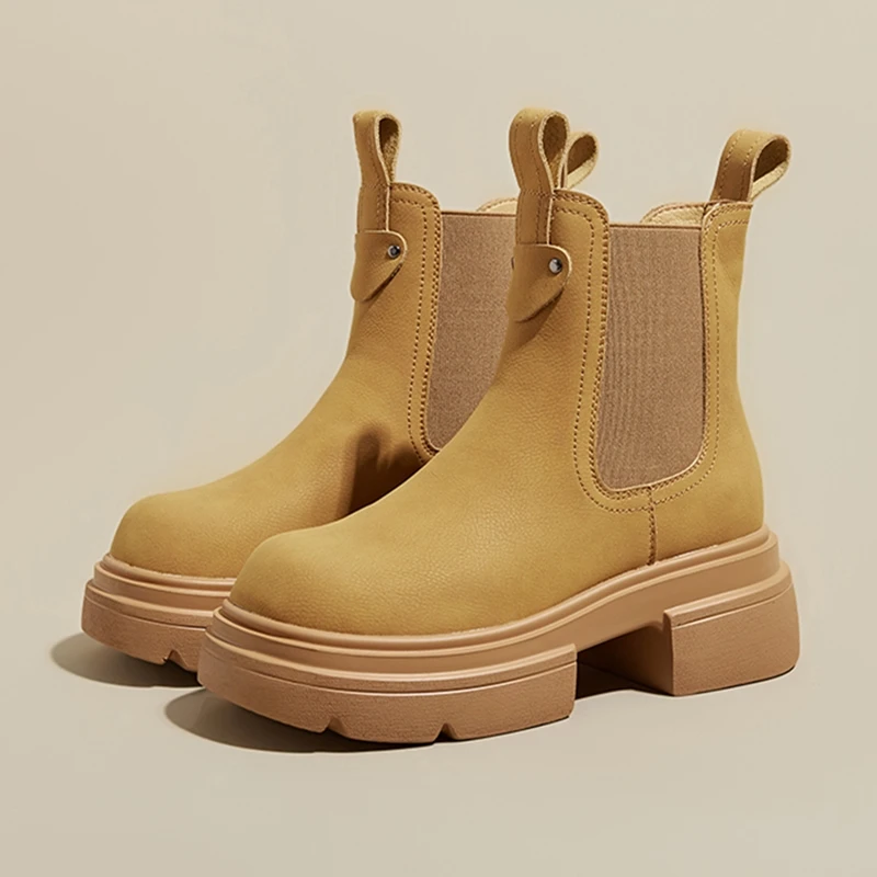 AIYUQI 2026 Women's Chelsea Boots Thick-soled Autumn/Winter Chimney Boots Women British Style Ankle Boots and Short Boots female