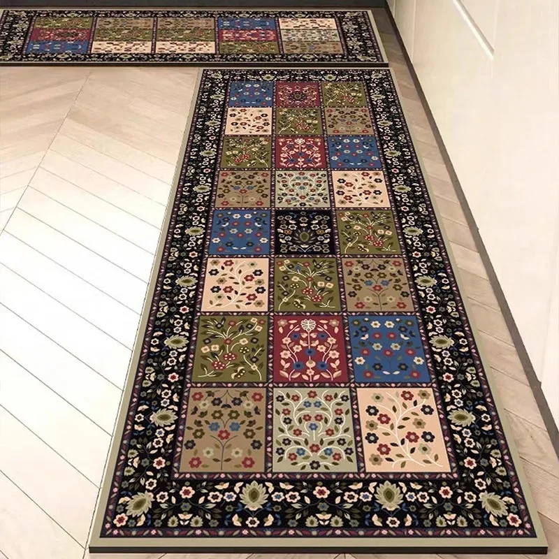 

Моющийся нескользящий кухонный коврик, напольный коврик из ПВХ, кожаный водонепроницаемый маслостойкий длинный напольный коврик, домашний декор, ковер Alfombra De Cocina