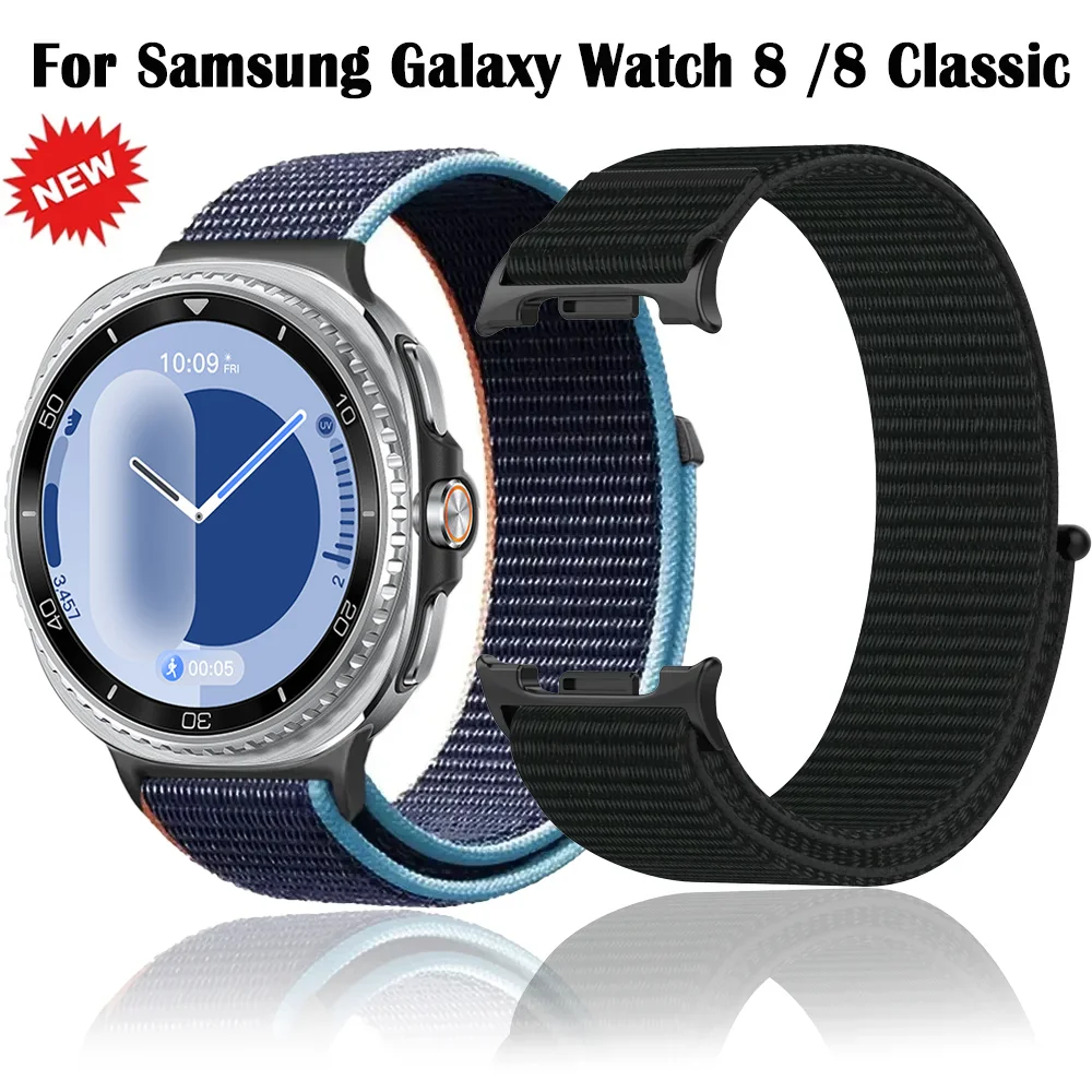 Offizielles Nylon-Schlaufenarmband für Samsung Galaxy Watch 8 Classic 46mm Armband mit Metallverbindung Galaxy Watch 8 40mm 44mm Correa