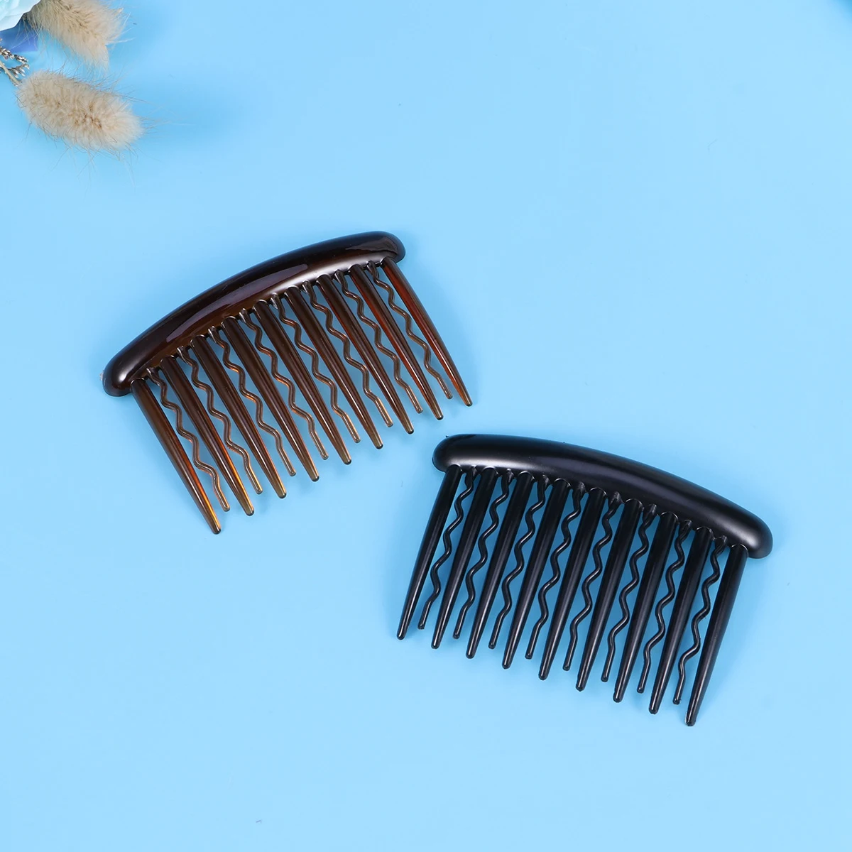 

12Pcs Plastic Hair Clip Combs 17 Teeth Sturdy Lightweight Side Hairpins 8x5cm Classic Hair Slide Clips Dark Coffee Black Set