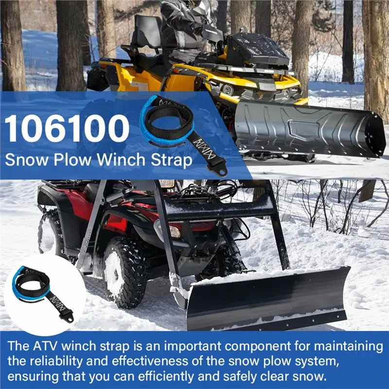 N26R-For ATV UTV Snowplow Snow Plow Accessories- Snow Plow Winch Strap 106100 64Inch 4400 Pounds Tensile Strength