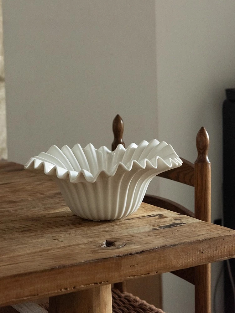 

Dnnni French medieval ceramic wave fruit plate desktop decoration art ornament desktop storage home design