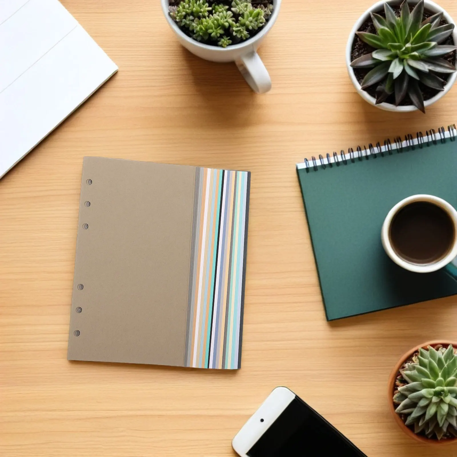 

40 Sheets A6 Colored Filler Paper Loose Leaf Planner Refills 6 Hole Punched Notebook Inserts Refillable Journal Paper Writing