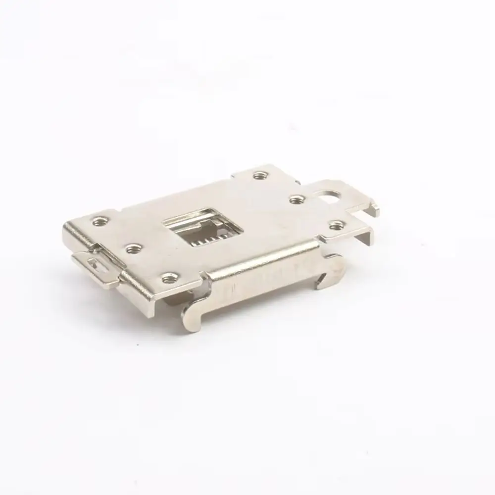1Pcs 35mm DIN Rail DIN Rail Mounting Bracket 80.5x44mm Nickel Plating Relay Mounting Buckle Silver Black Stamping Process