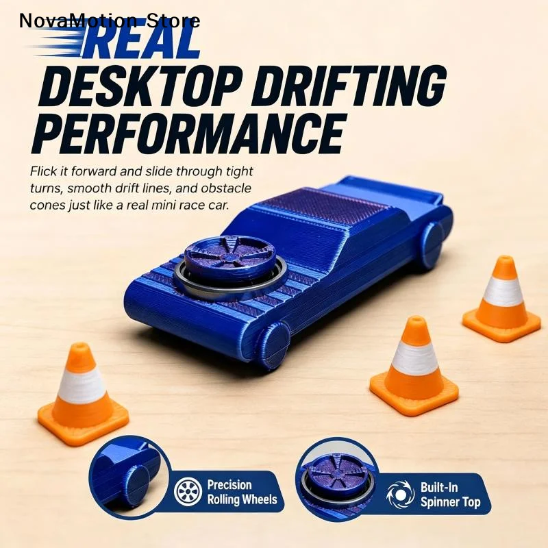 [NM]Pocket Drift Fidget Car Toy Mini Desktop Drifting Finger Spinner Car Portable Stress Relief Game Toy Gifts[NM]