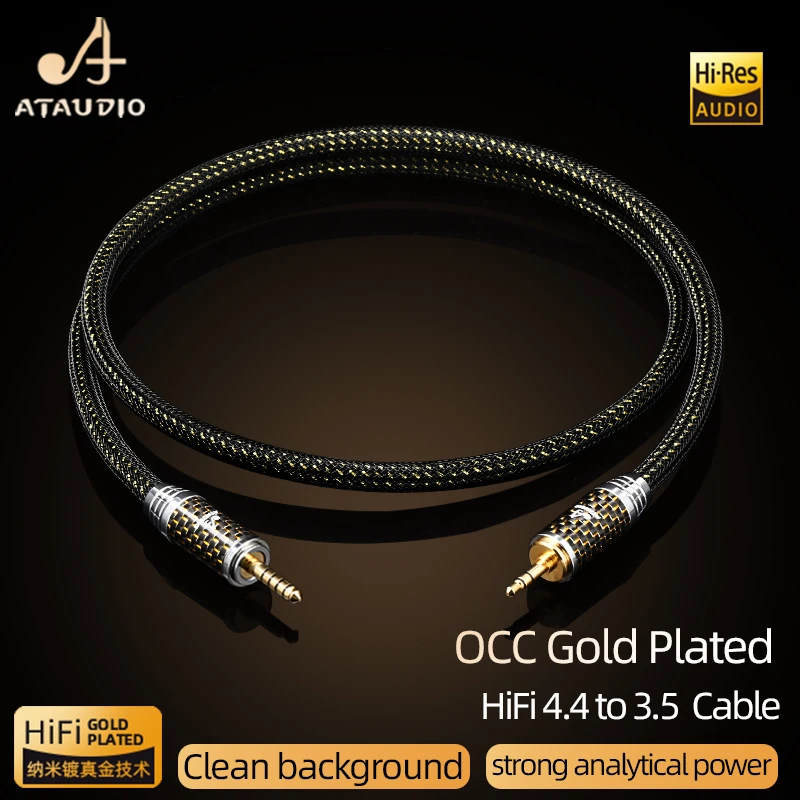 

High Quality HiFi 4.4 to 3.5 AUX Cable OCC Gold-plated Double Shielding 4.4mm to 3.5mmAudio Cable for HiFi Systems Player Phone