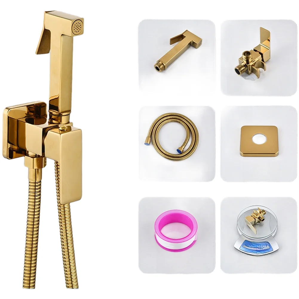 1 Set New Wall Mount Wash Sprayer Kit High Pressure Hot Water Handheld Toilet Cleaning Accessory Adjustable Flow Leak Resistant