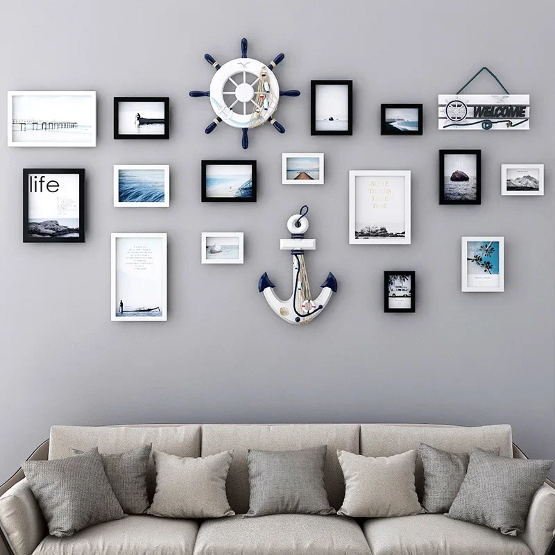 5/7/10 Inch Wall Bedroom Room Decoration Nautical Combination Wooden Set Interior Decor