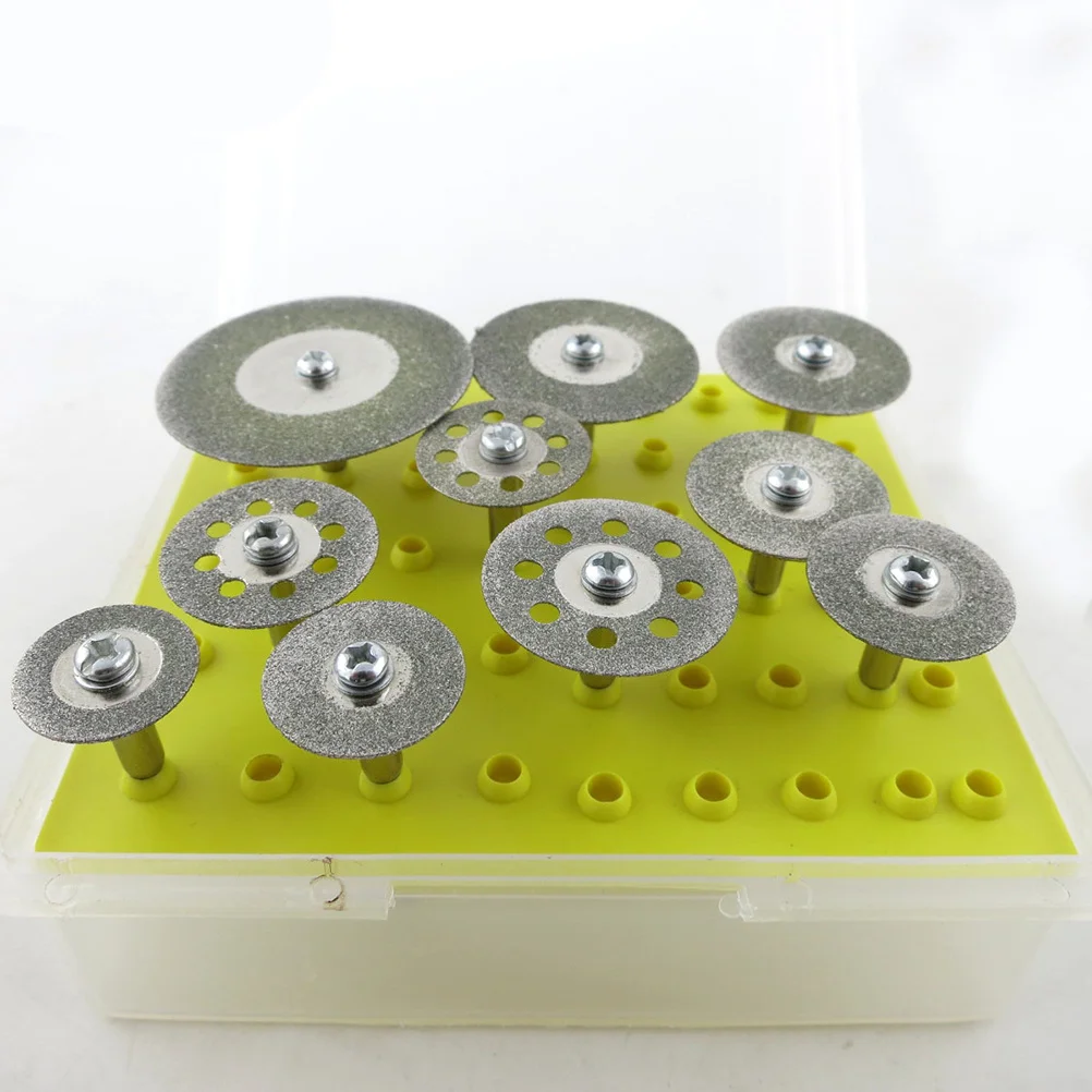 

10 in 1 Mini Diamond Cutting Discs Set Ultrafine Rotary Tools for Gemstones Glass Ceramics Porcelain Metal Tiles Cutting Blades
