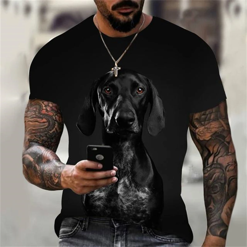 Funny Animal Labrador Dog 3D Print Men\'s T-shirts Summer O-Neck Short Sleeve Tops Breathable  Harajuku Style Tees Men Clothing