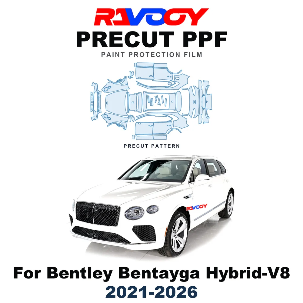 Precut PPF For Bentley Bentayga Hybrid-V8 2021-2026 8.5mil TPU Paint Protection Film Hood Bonnet Bumper Headlight Self-Healing