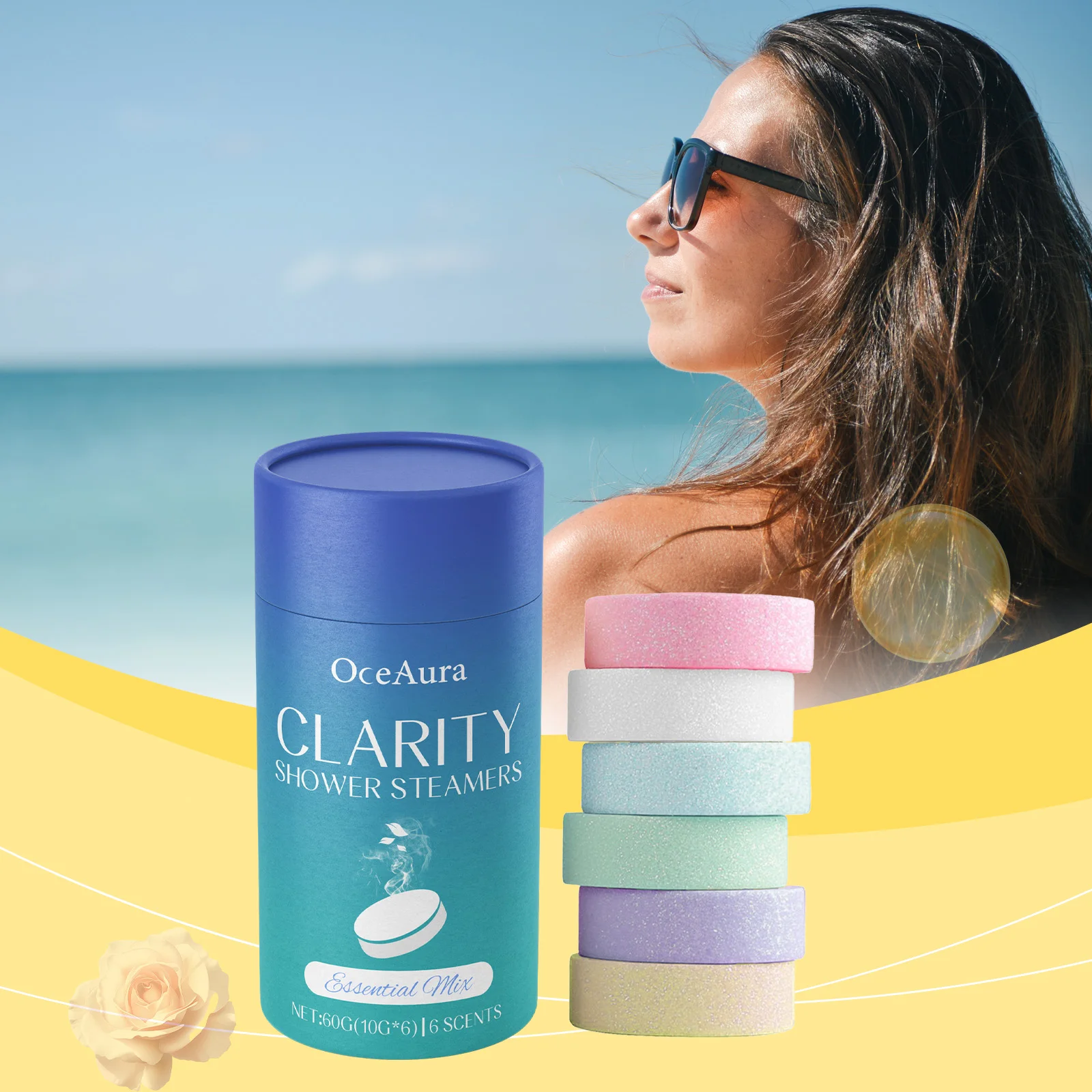 Aromatherapy Shower Tablets - Gentle Cleansing & Deep Moisturizing, Long-Lasting Fragrance, Lightens & Nourishes Skin