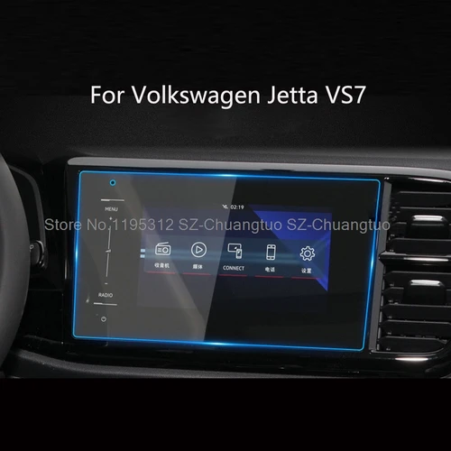 Imagen 1 del producto Película protectora de pantalla de vidrio templado para Volkswagen Jetta VS7, 2020 -2024, 8 pulgadas, 10 pulgadas, radio de coche, navegación GPS, antiarañazos