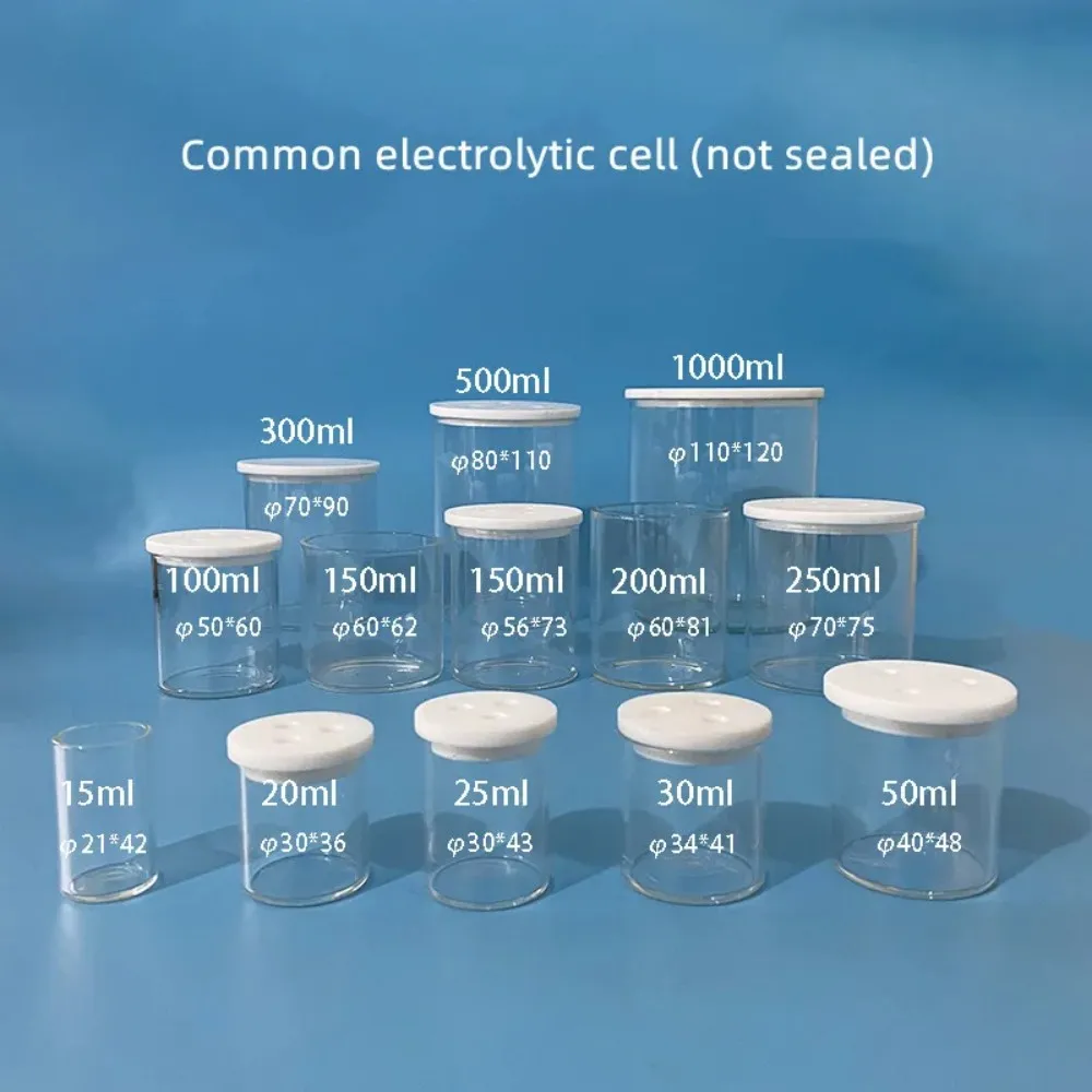 Célula Eletrolítica Ordinária de Três Portas Reator Redox Trieletrodo Eletroquímico Laboratório C002