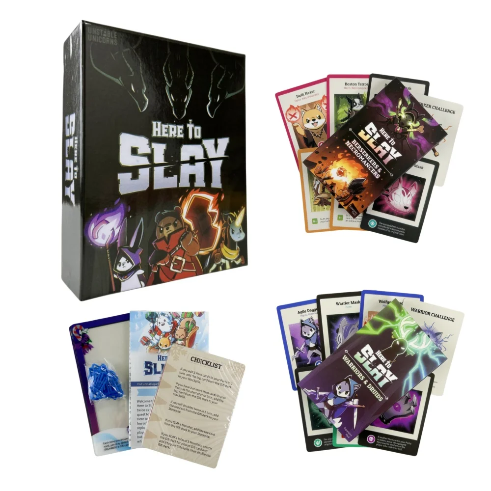 Newest Here to Slay Base Game from The Creators of Unicorns A Strategic Card Game for Teens and Adults Black Board Game