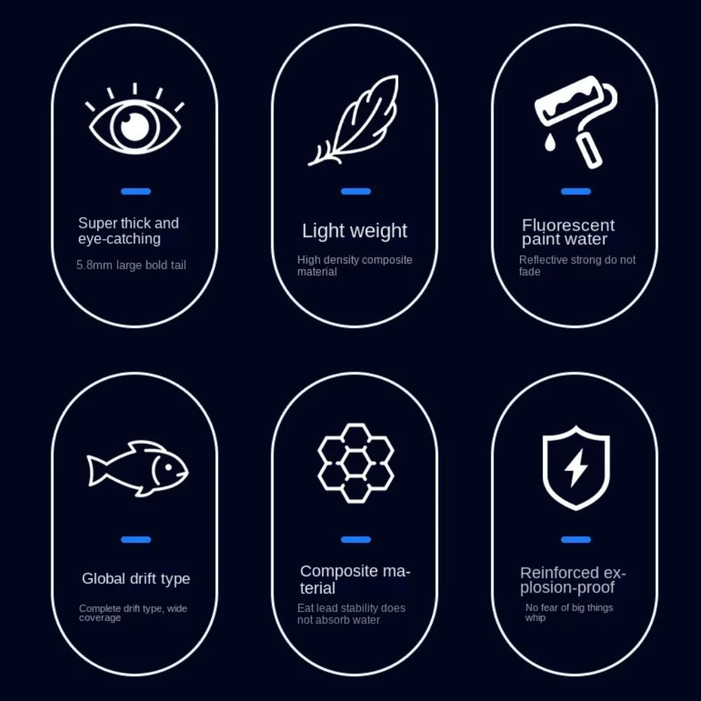 Señuelo de pesca rocosa con indicador, flotador llamativo con cola triangular, flotadores sensibles, Bobbers, tubo de deriva deslizante llamativo