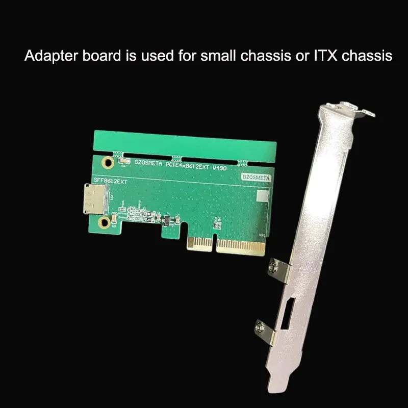 ADT-Link PCIE4x 8x إلى Oculink MCIO بطاقة واجهة لمحطة إرساء ITX asus rog ally ملحقات الكمبيوتر eGPU Dock PCIE 4XEXT-8612